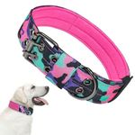 Tactical Dog Collar - Military Dog Collar Nylon Soft Adjustable Training Collar with Mama Says I'm Special Patch and Heavy Duty Metal Buckle & D-Ring Collars for Medium Large Dogs (XL, CamoPurple)