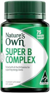 Nature's Own Super B Complex Tablets 75 -With B3, B6 & B12 for supporting Energy levels - Maintains Heart Health, Nervous System function, Mental Function & Relieves Fatigue in healthy individuals