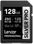 Lexar 128GB Professional Silver PRO SDXC Memory Card, UHS-II, C10, U3, V60, Full-HD & 4K Video, Up to 280MB/s Read, for Professional Photographer, Videographer, Enthusiast (LSDSIPR128G-BNNNU)