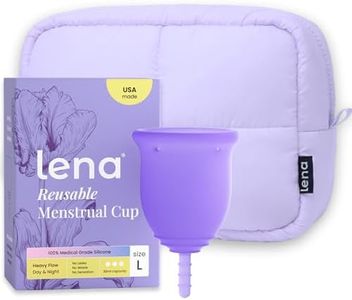 Lena Original Menstrual Cup Large Purple + Period Essentials Bag - Complete Period Care Bundle