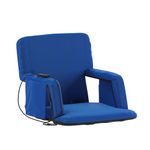 Flash Furniture Malta Heated Stadium Seat with Back Support, 6 Recline Positions, Portable Chair with Backpack Straps, USB Battery Pack Not Included, Blue