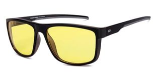Vincent Chase By Lenskart | Black Yellow Full Rim Square | NIGHT DRIVING GLASSES | Branded Latest and Stylish Sunglasses | 100% UV Protected | For Men & Women | Large | VC S14122