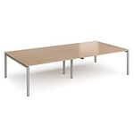 Mr Office Adapt rectangular boardroom table - silver frame, Beech, 3200