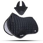 Close Contact Jumping Saddle Cloth Numnah Saddle Pads Free Ear (Full, Black)