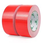 BOMEI PACK Red Duct Tape Waterproof, Multipurpose Strong Silver Tape Grips 2Rolls 9Mil x1.88inch x 30yds, Residue Free for Crafts and Repair