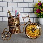 Discount ARA Iron Antique Pen Holder With Clock/Pen Holder For Office And Home Decoration/Corporate Best Gift,Gold