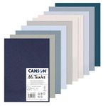 CANSON Mi-Teintes Coloured Drawing 160gsm A4 Paper Pack, Double Sided: Honeycomb & Fine Grain, 10 Cool Colour Sheets, Ideal for Professional Artists & Illustrators