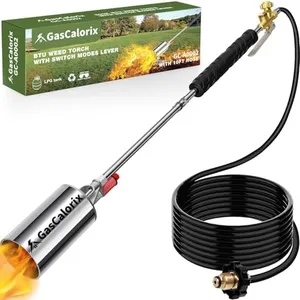 Propane Torch Weed Burner,Heavy Duty Flamethrower 500,000 BTU with 10FT Hose,Blow Torch with Self Igniter Powerful Flame for Weed,Driveway,Wood,Ice Snow Melting,Lawn,Garden,Yard, Patio,Outdoor