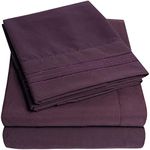 1500 Supreme Collection Bed Sheet Set - Extra Soft, Elastic Corner Straps, Deep Pockets, Wrinkle & Fade Resistant Hypoallergenic Sheets Set, Luxury Hotel Bedding, Queen, Purple