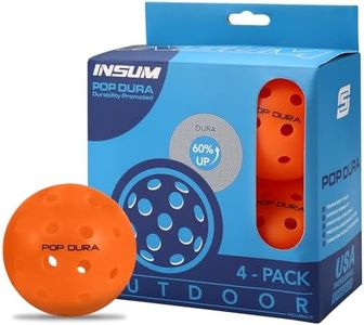 insum POP DURA,POP Fast 4Pack & 12 Pack Pickleballs Balls, High Performance Outdoor Pickleballs | USAPA Approved Tournament Play | Rotational Molded Durable Tech