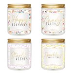 Scented Candles Set | Birthday Gifts for Women - Women Scented Candles for Home, 4 Pack Women Candle Gifts Scents of Vanilla Cream/Candy/Blackcurrant Rose/Whiskey Caramel