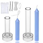 Taper Candle Mold Set-2PC Pillar Candle Molds -Perfect for Making Emergency Candles, Chime Candles, Table Candles-30 Ft. of Wick, A Mold Sealer and 2 Candle Wick Clips Included as a Gift.