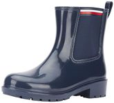 Tommy Hilfiger Women Essential Corporate Rainboot, Low Boot, Space Blue, 5