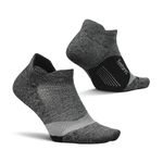 Feetures Elite Light Cushion No Show Tab Ankle Socks - Sport Sock with Targeted Compression - New Gray, XL (1 Pair)