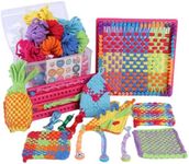 Weaving Loom Kit Toys, DIY Arts and Crafts for Kids and Adults, Great Gifts for Girls Ages 6 7 8-12 13, Potholder Loom Knitting Kits and Gifts for Beginners, 2-in-1 Square Buildable Loom Knitting Kits