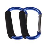 MUXSAM 2pcs D Shape Carabiner Clip Heavy Duty Snap Hook Large Climbing Aluminum 140mm x 80mm x12mm Blue