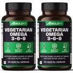 Boldfit Omega 3 Vegetarian Capsules Vegan with Flaxseed, Borage & Olive Oil - 369 Supplement For Heart, Skin, Joint & Muscles Support - 120 Capsules, For Men & Women