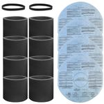 8 Pack 90350, 90333, 9030400, 90585 Foam Sleeve Filter, 4 Pack 9010700 Dry Filter, 2 Pack Retaining Bands, fits Most 5 Gallon Up Wet/Dry Vacuum Cleaners