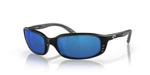 Costa Del Mar Men's Brine Sunglasses, Matte Black/Grey Blue Mirrored Polarized-580p, 59 mm