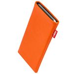 fitBAG Beat Orange custom tailored sleeve for Apple iPhone 6 / 6S / 7 | Made in Germany | Fine nappa leather pouch case cover with MicroFibre lining for display cleaning