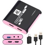 Capture Card for Nintendo Switch, USB3.0 1080P 60FPS HDMI Capture Card, Capture Card for Streaming and Recording,HDMI Video Capture Card Cam Link for Gaming, PS5, Switch, Xbox, and PC,Pink