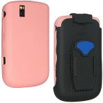 Amzer AMZ21474 Holster Silicone Skin Cover Case Combo with Screen Protector for BlackBerry Tour 9630 (Baby Pink)