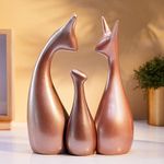 amazon basics Lavish Bronze Home Decor Happy Deer Family Ceramic Figurine (Set of 3, Matte Bronze)