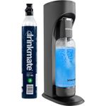 Drinkmate Sparkling Cocktail Mocktail Wine Juices and Water Maker, Carbonates Any Drink with Push-Button Simplicity, with 1L bottle and 60 Litre CO2 cylinder, Matte Black