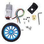 DC 12V DIY Encoder Gear Motor 65mm Magnetic Gearbox with Motor Mount Bracket Engine Wheel Kit Micro Speed Reduction Motor Full Metal Gearbox for Smart Car Robot Model DIY(500RPM),Geared Motor