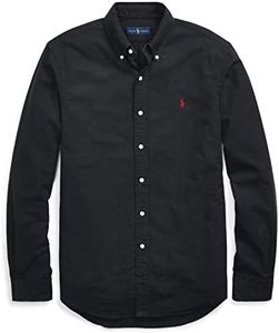 POLO RALPH LAUREN Mens Classic Fit Oxford Longsleeve Buttondown Shirt (L, Black)