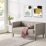 Zinus Pascal Loveseat Sofa Couch - 2-seater Sofa 137x76x67 cm - Mid-century design sofa - Tufted Cushions - Oatmeal Beige