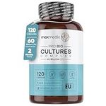 Bio Cultures Complex Probiotics & Prebiotics - 60 Billion CFU - 2 Months Supply - 120 Vegan Probiotic Complex Capsules for Adults - 20 Gut-Friendly Bacterial Cultures Like Lactobacillus Acidophilus