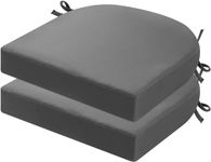 KLODOR UNIVERSAL TEXTURED SOLID SEAT CUSHION for CHAIR, WATERPROOF, INDOOR and OUTDOOR, COMFORTABLEP PATIO FOAM CUSHIONS (D- Shaped, Grey, 2)