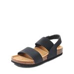 DREAM PAIRS Womens Open Toe Espadrilles Dressy Platform Flat Sandals Slip on Elastic Ankle Strap Wedges Sandals,SDPW2202W-EBlack,40 (EUR)