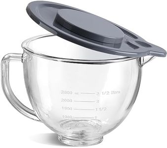 Gdrtwwh Glass Bowl for KitchenAid 4.5-5 Quart Tilt-Head Stand Mixer,Replacement with KitchenAid Artisan Mixer Glass Bowl