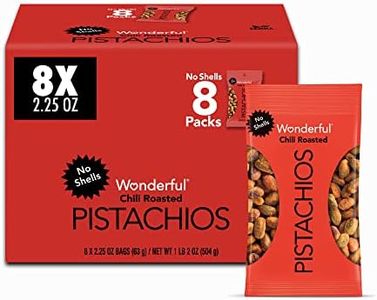 Wonderful Pistachios, No Shells, Chili Roasted Nuts, 2.25oz (Pack of 8)