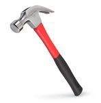 TEKTON 30123 Jacketed Fiberglass Claw Hammer, 16-Ounce