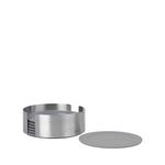 Blomus 64063 Set of 6 Coasters, 64063 Coasters, 18/8 Stainless Steel, Clear, One Size, Klar