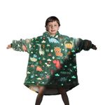 FORESTAR Glow in The Dark Dinosaur Blanket Hoodie, Super Warm Cozy Giant Oversized Sherpa Wearable Blanket, Unique Christmas Holiday Birthday Gifts for Kids Teens Grandkids, Fits 4-13 Year Boys