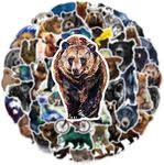 Art Bear Stickers,50 PCS Bear Graffiti Vinyl Waterproof Decals for Water Bottles Computer Bicycle Skateboard Luggage Phone Pad Laptop Kids Teens Stickers Pack