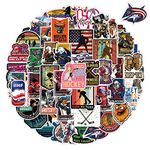 50pcs Hockey Stickers Pack,Cute and Cool Vinyl Waterproof Stickers for Laptop/Skateboard/WaterBottle/Phone/Scrapbooking/Room Decor/Hard Hat,Stickers for Kids Boys Teens Girls,Autocollant Enfant