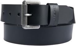 Carhartt Men's Casual Rugged Belts, Available in Multiple Styles, Colors & Sizes, Bridle Leather Roller Buckle (Black), 34