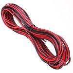 electrosmart 20m 20AWG 2 Pin Red Black Wire Power Extension Cable Ideal for 12v / 12 Volt Single LED Strip Lights Car Van Boat etc 528 5050