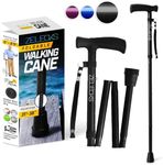 Walking Cane for Women - Lightweight Cane for Men - Foldable, Adjustable & Collapsible Cane for Seniors - Soft Ergonomic Handle Grip with Nylon Strap