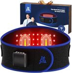 BOB AND BRAD ThermoRed Heating Pad Belt Massager for Lower Back Support, Cordless Wearable Near Infrared Heat & Red Light Lumbar Back Wrap with Adjustable Vibration, Gift for Family
