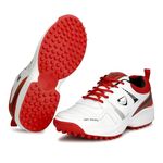 PRO KVH Lightweight Cricket Shoes for Men | Rubber Spikes | Water-Resistant | All-Round Performance Footwear for Outdoor and Field Sports, Red (9 UK)