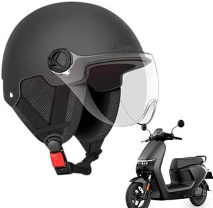 Electric Scooter Helmet, Anti-UV Bike Helmet for Men Women with Visor, Breathable Adjustable Open Face Helmets for Adults, Lightweight Cycling Helmets for Scooter, Skating, Riding