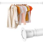 Closet Rod 48-54 Inch Adjustable 1.26 Inch Diameter Heavy Duty Closet Rods for Hanging Clothes Premium Metal Closet Poles for Closet, Wardrobes, Windows, White…