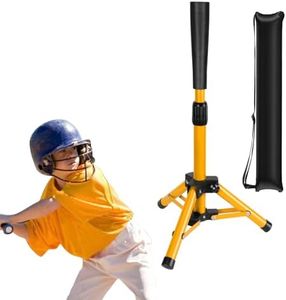 Hikeen Baseball Tee for Kids | Height Adjustable Batting Tee (20.8” to 32.5”) | Portable, Stable Baseball Tees for Hitting with Carry Bag | Perfect Softball & Baseball Training Tee for Children