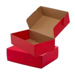 DCGPAC 3Ply Red Corrugated Flat Box For Packing Shipping Boxes for Small Business Mailing Boxes, Mailer Packaging Boxes 8x5x1.5 In Pack of 100